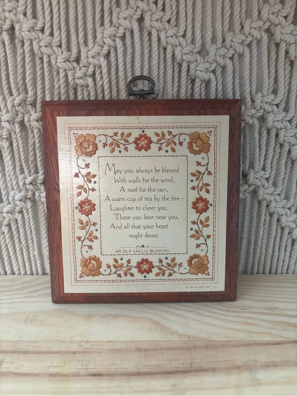 Vintage plaque 1983 Hallmark Gaelic blessing